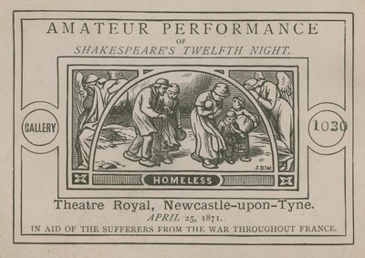 Werbung für eine Amateuraufführung von Shakespeares Zwölfte Nacht von English School