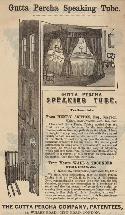 Werbung für das Gutta-Percha-Sprechrohr von English School
