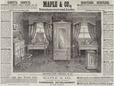 Werbung, Maple und Company (Gravur) von English School