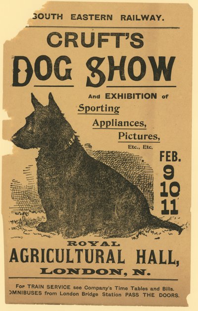 Werbung für die Crufts Hundeschau von English School