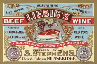 Werbung für Liebigs Beef Wine von English School