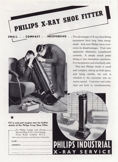 Werbung für Philips Röntgenschuhpasser, 1930er von English School