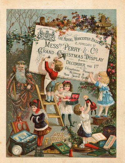 Werbung für den Royal Worcester Bazaar, 2 Foregate Street, London von English School