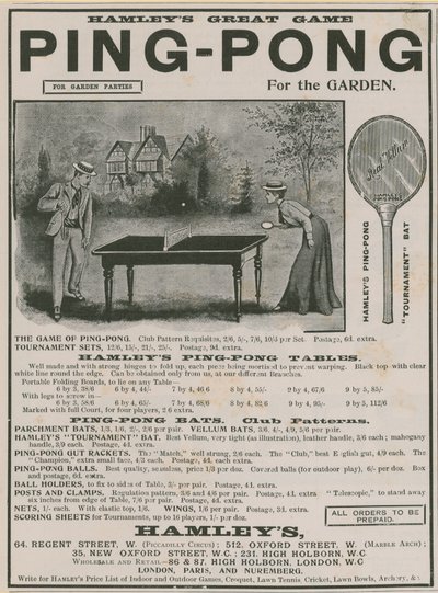 Werbung für Ping Pong von English School