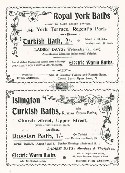 Werbung für die Royal York Baths von English School