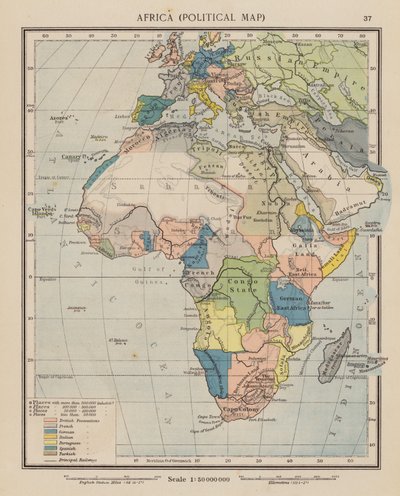 Afrika, politische Karte von English School