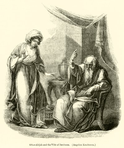Ahija und die Frau von Jerobeam, Angelica Kaufmann (Stich) von English School