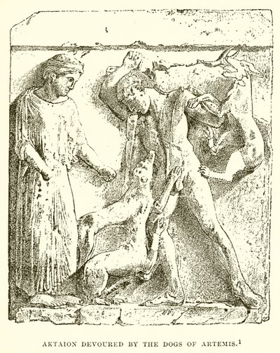 Aktaion wird von den Hunden der Artemis verschlungen von English School