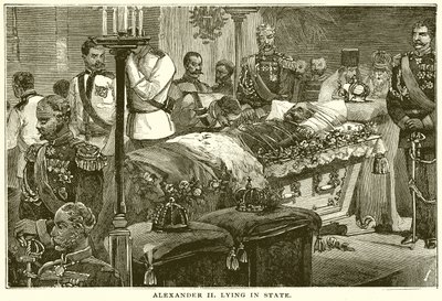Alexander II. aufgebahrt von English School