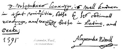 Alexander Nowell (ein bedeutender Theologe) von English School