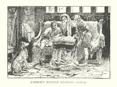 Alfreds Mutter liest laut vor (Gravur) von English School