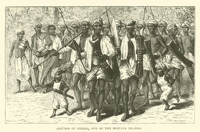 Alfuros von Gilolo, eine der Molukkeninseln von English School