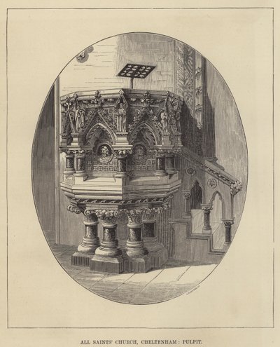 Allerheiligenkirche, Cheltenham, Kanzel (Stich) von English School