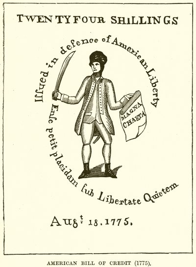Amerikanischer Kreditbrief (1775) von English School