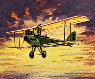 Amy Johnson in ihrem Gypsy Moth namens 
