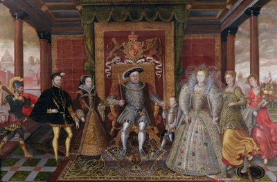 Eine Allegorie der Tudor-Nachfolge: Die Familie von Heinrich VIII., um 1589-95 von English School