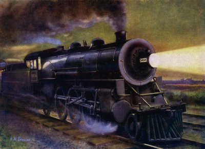 Ein amerikanischer Zug (Lithografie) von English School