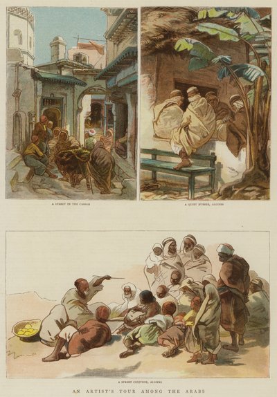 Eine Künstlerreise unter den Arabern (Farbgravur) von English School