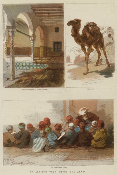 Eine Künstlerreise unter den Arabern (Farbgravur) von English School