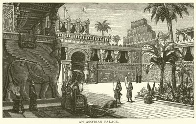 Ein assyrischer Palast (Gravur) von English School