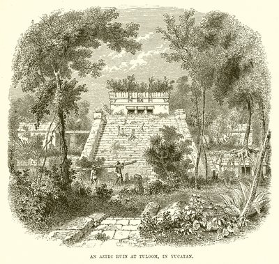 Eine aztekische Ruine in Tuloom, Yucatan von English School