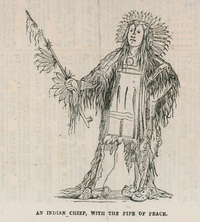 Ein indianischer Häuptling mit der Friedenspfeife von English School