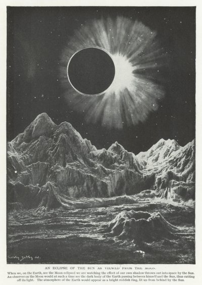 Eine Sonnenfinsternis vom Mond aus gesehen von English School