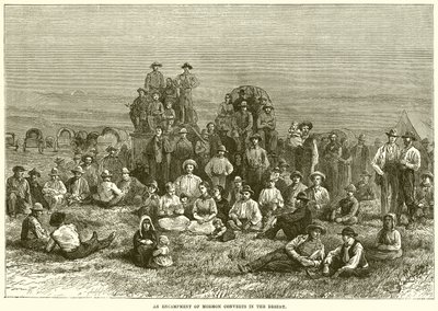 Ein Lager von Mormonen-Konvertiten in der Wüste von English School