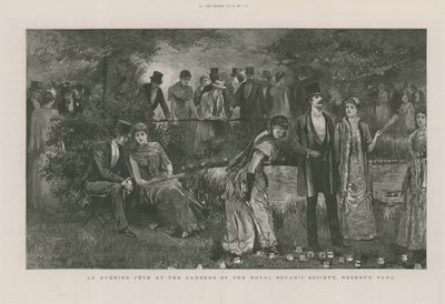 Ein Abendfest in den Gärten der Royal Botanic Society von English School