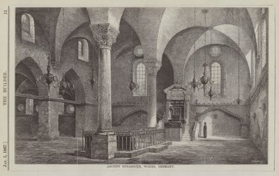 Alte Synagoge, Worms, Deutschland (Gravur) von English School