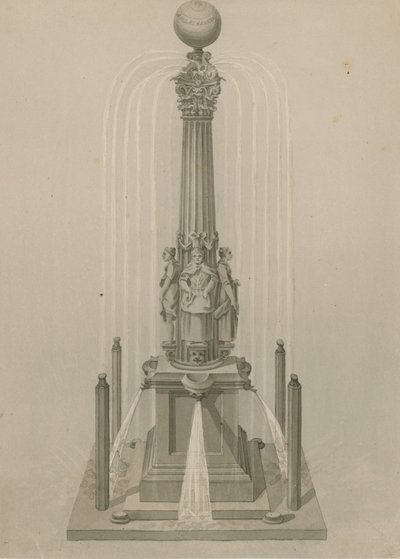 Alter Sonnenuhr und Brunnen, errichtet 1656 an der Leadenhall Corner, London von English School
