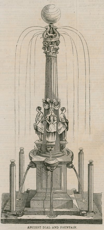 Alter Sonnenuhr und Brunnen, errichtet 1656 an der Leadenhall Corner, London von English School