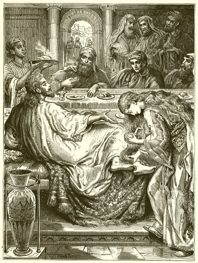 Die Salbung der Füße Jesu von English School