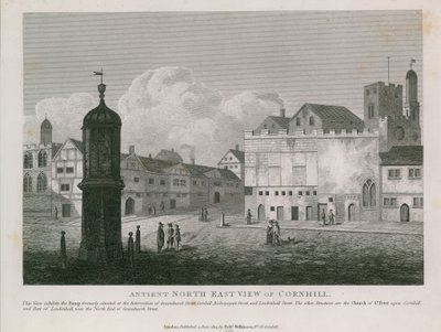 Antike nordöstliche Ansicht von Cornhill von English School