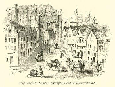 Zugang zur London Bridge auf der Southwark-Seite von English School