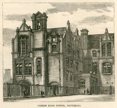 Architektur der London School Board: Gideon Road School, Battersea, London von English School