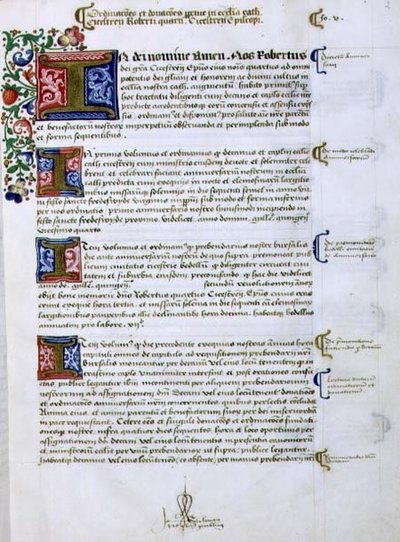 Archiv 9432 f.5 Seite mit Text und illuminiertem Initial 
