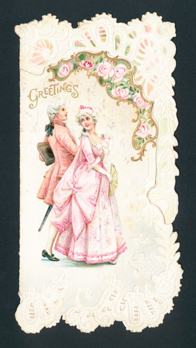 Aristokratisches Paar, Weihnachtskarte von English School