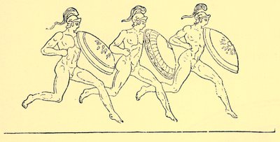 Bewaffnetes Rennen, Illustration aus Geschichte Griechenlands von Victor Duruy, 1890 von English School