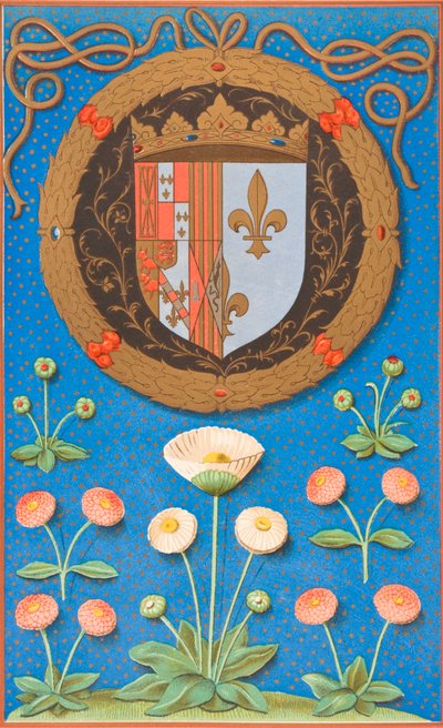 Wappen und emblematisches Gerät von Marguerite Navarre, 1878 von English School