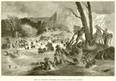 Armee von Theodor von einer Flut beim Überqueren des Bashilo überrascht von English School