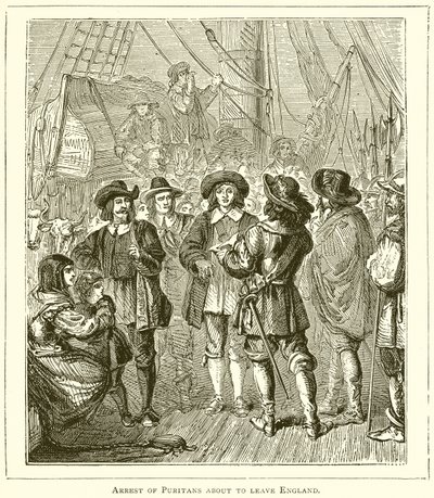 Verhaftung von Puritanern, die England verlassen wollten von English School