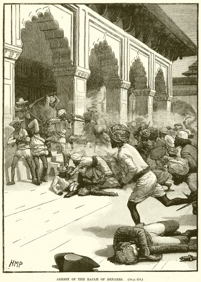 Verhaftung des Rajas von Benares von English School