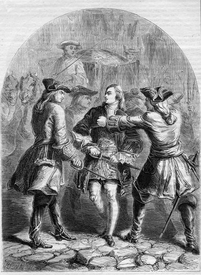 Verhaftung des jungen Prätendenten in Paris, Illustration aus 