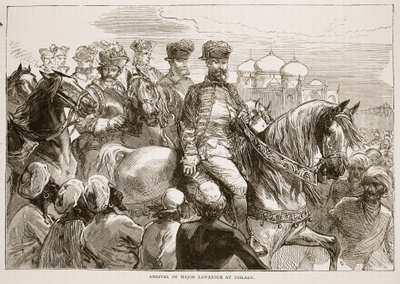 Ankunft von Major Lawrence in Coilady, Illustration aus Cassells Illustrierter Geschichte Indiens von James Grant, veröffentlicht 1879 von English School