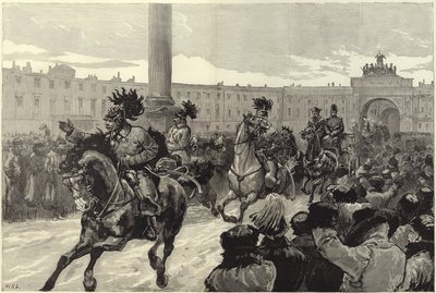 Ankunft des neuen Kaisers und der Kaiserin von Russland im Winterpalast von English School