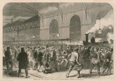 Ankunft des Arbeitspennyzuges am Victoria Bahnhof von English School