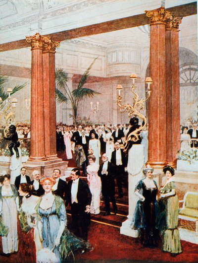 Ankunft zum Abendessen im Savoy im Jahr 1912 von English School