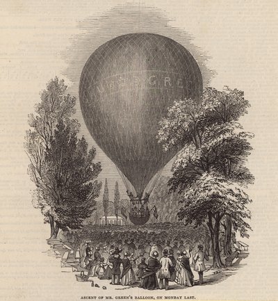 Aufstieg des Ballons von Mr. Green am vergangenen Montag von English School