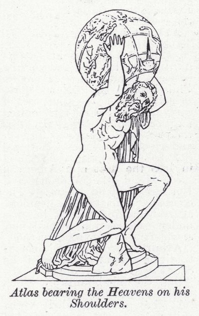Atlas trägt den Himmel auf seinen Schultern von English School